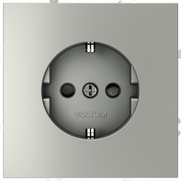 VLS040205 Розетка встраиваемая с заземлением и защитными шторками максимальный ток 16 Ампер (3500 Ватт) стального цвета VOLTUM S70 (сталь) VLS040205 Розетка встраиваемая с заземлением и защитными шторками максимальный ток 16 Ампер (3500 Ватт) стального цвета VOLTUM S70 (сталь)