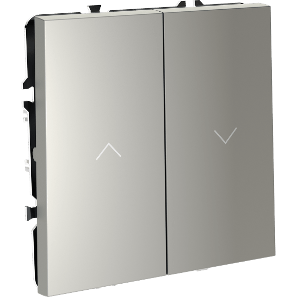 VLS020705 Выключатель для жалюзи звонкового типа для управления электроприводами стального цвета 10А (2200 Ватт) VOLTUM S70 (сталь)