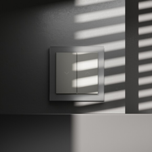 VLS020705 Выключатель для жалюзи звонкового типа для управления электроприводами стального цвета 10А (2200 Ватт) VOLTUM S70 (сталь)