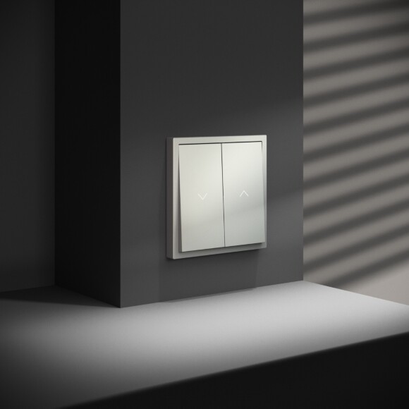 VLS020705 Выключатель для жалюзи звонкового типа для управления электроприводами стального цвета 10А (2200 Ватт) VOLTUM S70 (сталь)