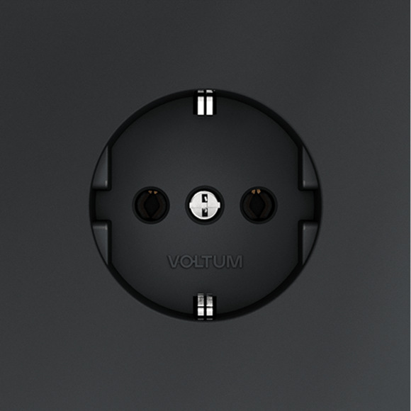 VLS040107 Розетка встраиваемая с заземлением максимальный ток 16 Ампер (3500 Ватт) графитового цвета VOLTUM S70 (графит)