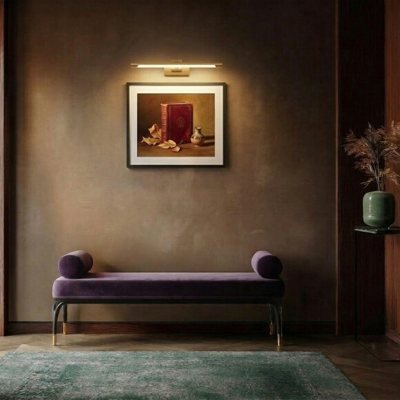 Подсветка для картин Lightstar Noce 201031, LED 9Вт 500Лм CCT переключатель цвет. температуры 3000;4000;6000К, настенный светильник для зеркала, латунь, поворотный с выключателем