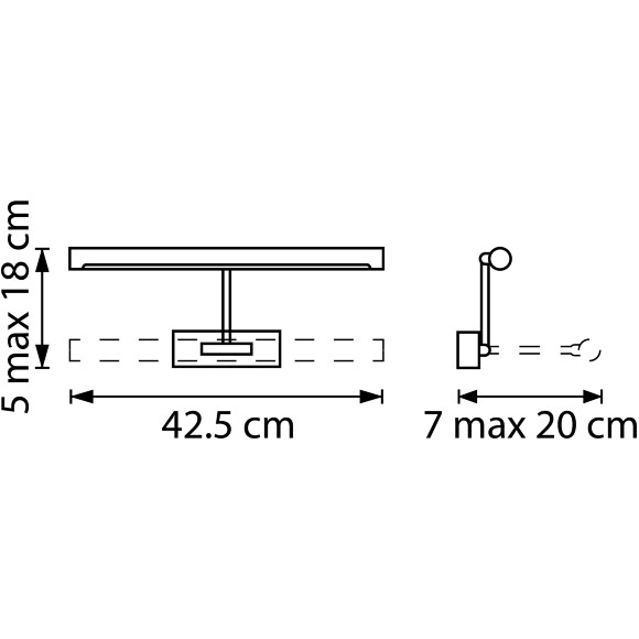 Подсветка для картин Lightstar Noce 201031, LED 9Вт 500Лм CCT переключатель цвет. температуры 3000;4000;6000К, настенный светильник для зеркала, латунь, поворотный с выключателем