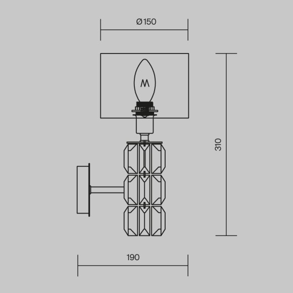 Бра Maytoni DIA008WL-01CH Talento под лампу 1xE14 40W