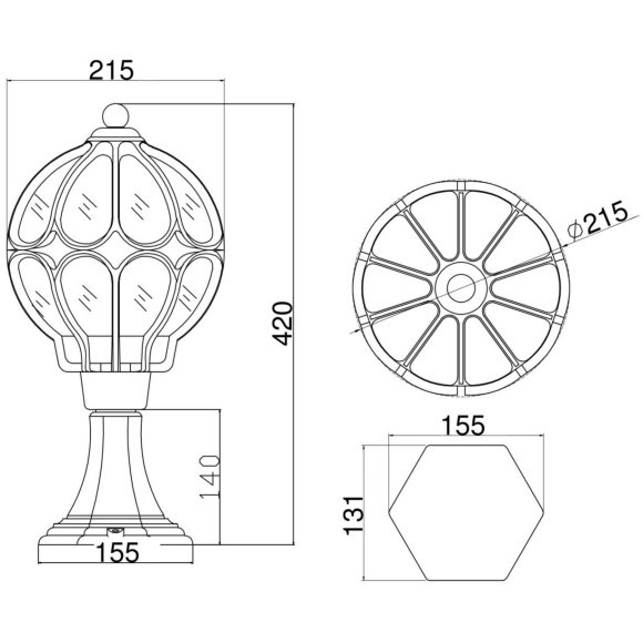Уличный наземный светильник Maytoni O024FL-01G Via IP44 под лампу 1xE27 60W