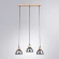 Arte Lamp Lancaster A5869SP-3BK Тройной подвесной современный светильник с дымчатым плафоном из стекла диаметром 15 см, основание из натурального светлого дерева, высота провода 100 см, лампы E27 3шт до 60Вт IP20 220В