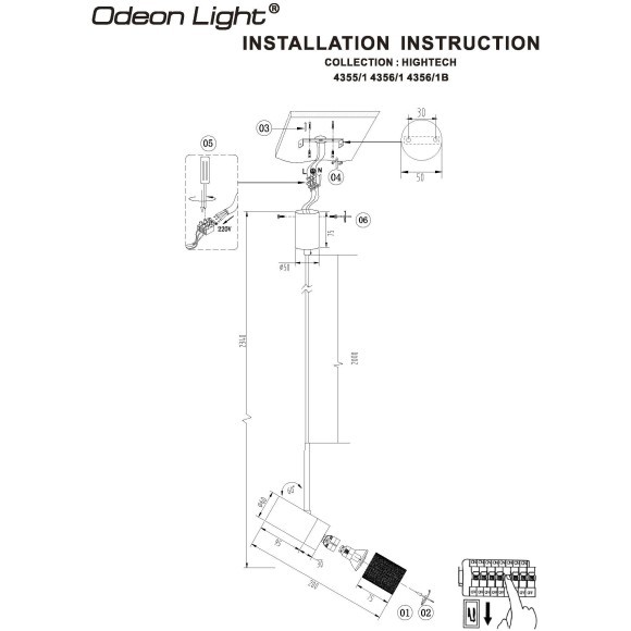 4356/1B Подвесной светильник Odeon Light HIGHTECH IP20 GU10 10W 220-240V BULLET 4356/1B Подвесной светильник Odeon Light HIGHTECH IP20 GU10 10W 220-240V BULLET