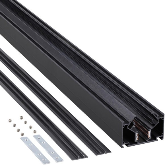 Шинопровод для гарпунных (ПВХ) натяжных потолков 2м, черный, 48V Novotech FLUM 135242