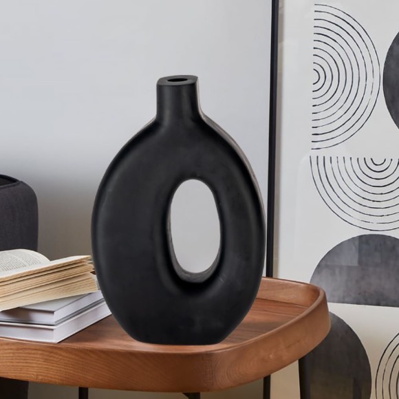 421266 MELOBODY Декоративная ваза дерево черный L230 B75 H340