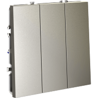 VLS030104 Выключатель встраиваемый трехклавишный шелкового цвета 10А (2200 Ватт) VOLTUM S70 (шелк)