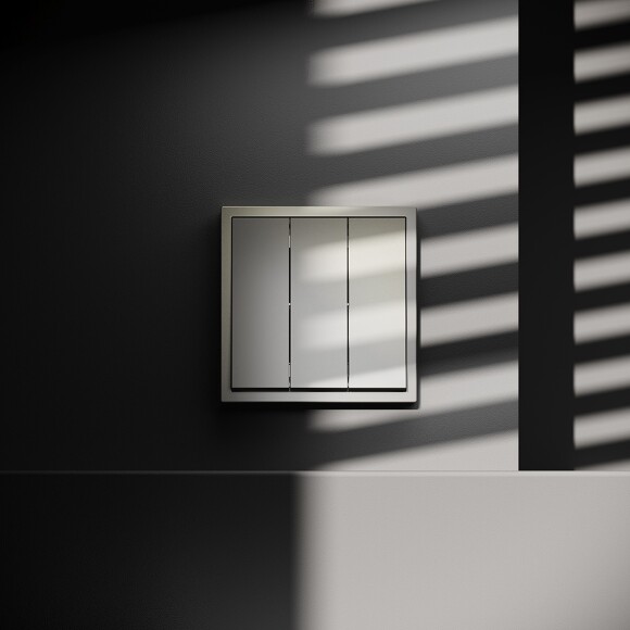 VLS030104 Выключатель встраиваемый трехклавишный шелкового цвета 10А (2200 Ватт) VOLTUM S70 (шелк)