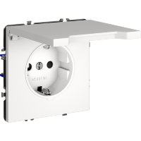 VLS040302 Розетка встраиваемая с заземлением, защитными шторками и крышкой 16 Ампер (3500 Ватт) белого матового цвета VOLTUM S70 (белый матовый)