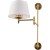 Бра Lightstar Flop 766611 с поворотным коленом, на вертикальном отступном основании латунного цвета, белый плафон, сменная лампа Е27, без выключателя на корпусе