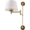 Бра Lightstar Flop 766611 с поворотным коленом, на вертикальном отступном основании латунного цвета, белый плафон, сменная лампа Е27, без выключателя на корпусе