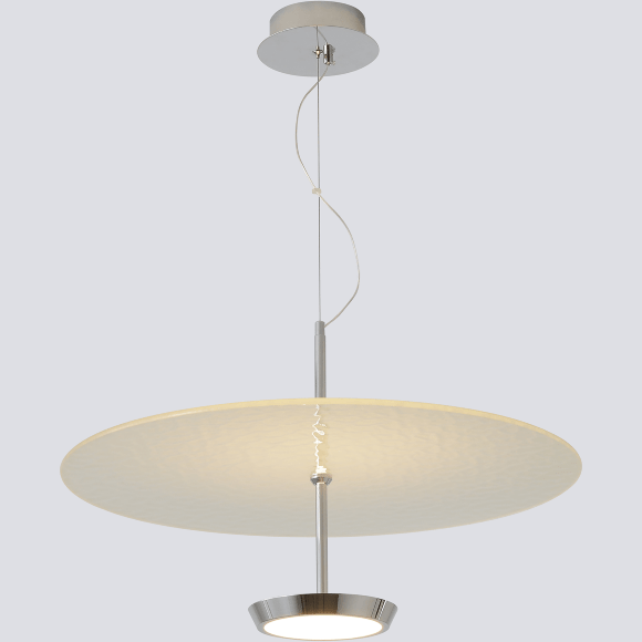 Crystal Lux NICOLE SP18W LED 4110/218 Подвесной светодиодный светильник, белый круглый, основание хром LED 18Вт 3000-6000K CRI90 1800Лм IP20 220V регулируемый с пультом