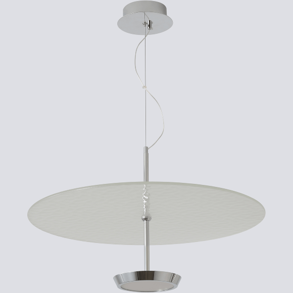 Crystal Lux NICOLE SP18W LED 4110/218 Подвесной светодиодный светильник, белый круглый, основание хром LED 18Вт 3000-6000K CRI90 1800Лм IP20 220V регулируемый с пультом