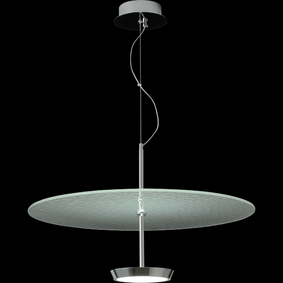 Crystal Lux NICOLE SP18W LED 4110/218 Подвесной светодиодный светильник, белый круглый, основание хром LED 18Вт 3000-6000K CRI90 1800Лм IP20 220V регулируемый с пультом