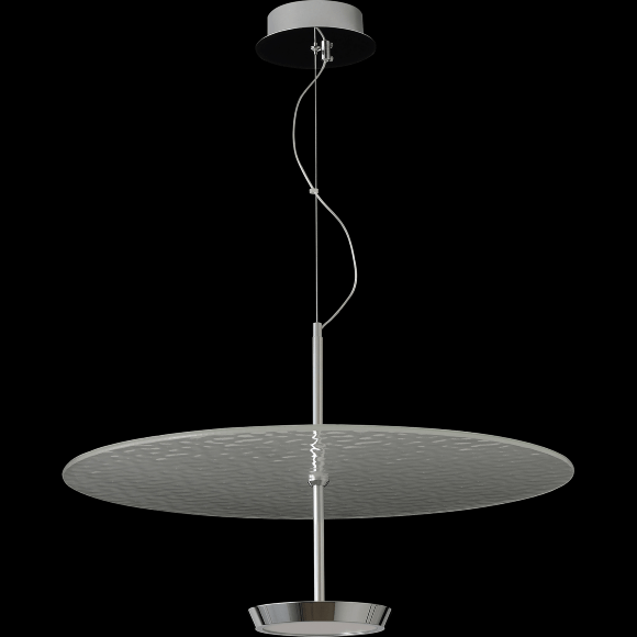 Crystal Lux NICOLE SP18W LED 4110/218 Подвесной светодиодный светильник, белый круглый, основание хром LED 18Вт 3000-6000K CRI90 1800Лм IP20 220V регулируемый с пультом