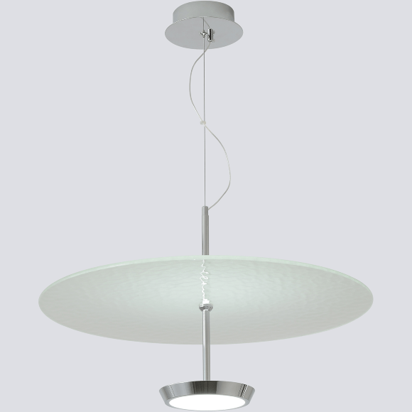 Crystal Lux NICOLE SP18W LED 4110/218 Подвесной светодиодный светильник, белый круглый, основание хром LED 18Вт 3000-6000K CRI90 1800Лм IP20 220V регулируемый с пультом