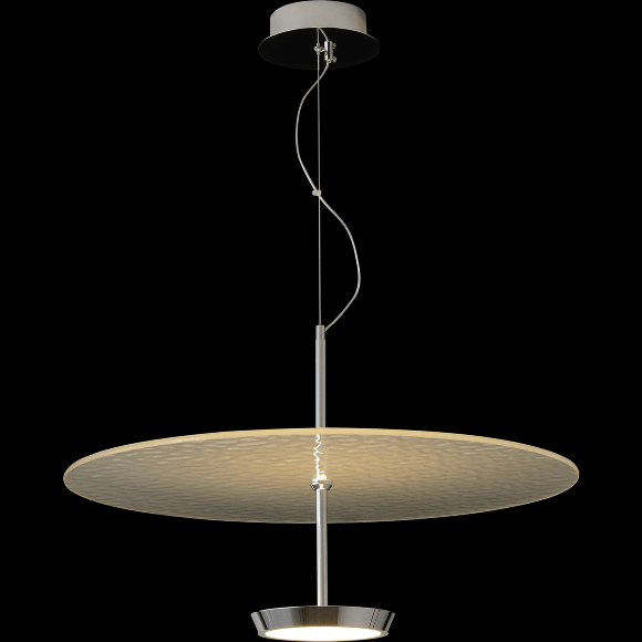 Crystal Lux NICOLE SP18W LED 4110/218 Подвесной светодиодный светильник, белый круглый, основание хром LED 18Вт 3000-6000K CRI90 1800Лм IP20 220V регулируемый с пультом