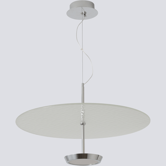 Crystal Lux NICOLE SP18W LED 4110/218 Подвесной светодиодный светильник, белый круглый, основание хром LED 18Вт 3000-6000K CRI90 1800Лм IP20 220V регулируемый с пультом