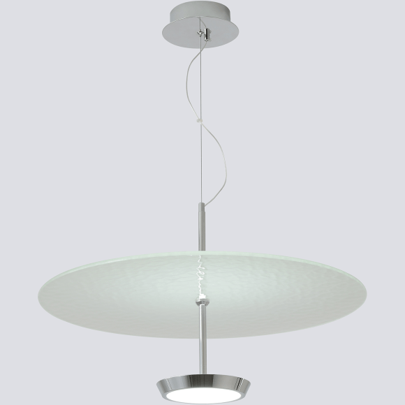 Crystal Lux NICOLE SP18W LED 4110/218 Подвесной светодиодный светильник, белый круглый, основание хром LED 18Вт 3000-6000K CRI90 1800Лм IP20 220V регулируемый с пультом