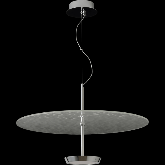 Crystal Lux NICOLE SP18W LED 4110/218 Подвесной светодиодный светильник, белый круглый, основание хром LED 18Вт 3000-6000K CRI90 1800Лм IP20 220V регулируемый с пультом