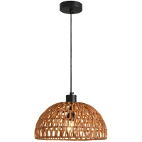 Favourite Canasto 4882-1P Уличный подвесной влагозащищенный светильник из ротанга коричневого цвета, диаметр 30см, под сменную лампу Е27, IP44, 220В, габаритные размеры в мм H1700xD300xHm200