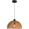 Favourite Canasto 4882-1P Уличный подвесной влагозащищенный светильник из ротанга коричневого цвета, диаметр 30см, под сменную лампу Е27, IP44, 220В, габаритные размеры в мм H1700xD300xHm200