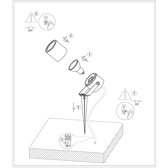 Favourite Bonum 4792-1T Уличный ландшафтный серый грунтовый светильник, на колышке в землю, L100xW66xH230, под сменную лампу GU10 макс 35Вт, IP65, 220В
