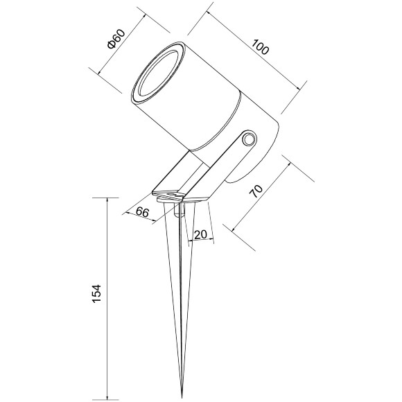 Favourite Bonum 4792-1T Уличный ландшафтный серый грунтовый светильник, на колышке в землю, L100xW66xH230, под сменную лампу GU10 макс 35Вт, IP65, 220В
