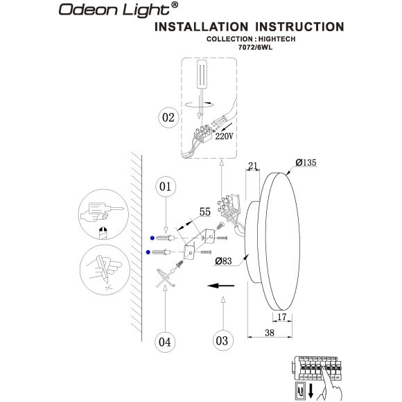 7072/6WL Настенный светильник Odeon Light HIGHTECH IP20 LED 6W Ra90 336Лм 3000K 220-240V GALAXY (ВМЕСТО 3871/6WL) 7072/6WL Настенный светильник Odeon Light HIGHTECH IP20 LED 6W Ra90 336Лм 3000K 220-240V GALAXY (ВМЕСТО 3871/6WL)