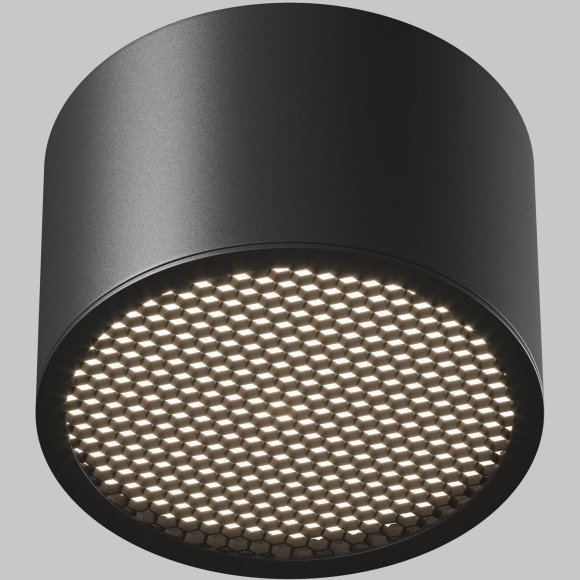 C122CL-GX53-B Потолочный черный влагозащищенный светильник с антибликовым фильторм под лампу GX53 Maytoni