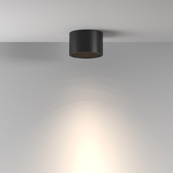 C122CL-GX53-B Потолочный черный влагозащищенный светильник с антибликовым фильторм под лампу GX53 Maytoni