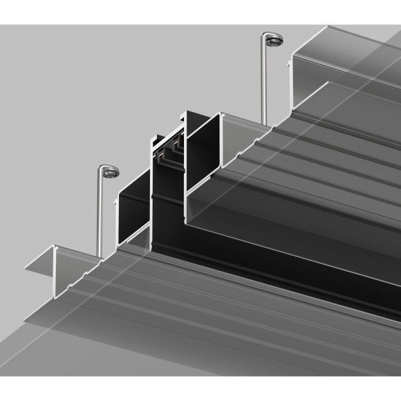 Магнитный шинопровод 1м встраиваемый в ГКЛ 12.5мм Smart 220V Denkirs TR2012-BK