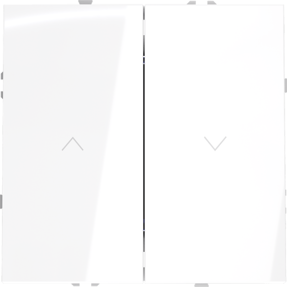 VLS020701 Выключатель для жалюзи звонкового типа для управления электроприводами белого глянцевого цвета 10А (2200 Ватт) VOLTUM S70 (белый глянцевый)