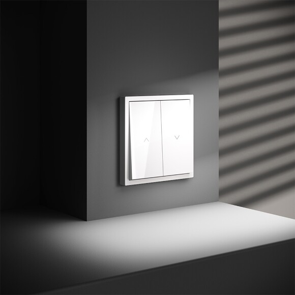 VLS020701 Выключатель для жалюзи звонкового типа для управления электроприводами белого глянцевого цвета 10А (2200 Ватт) VOLTUM S70 (белый глянцевый)