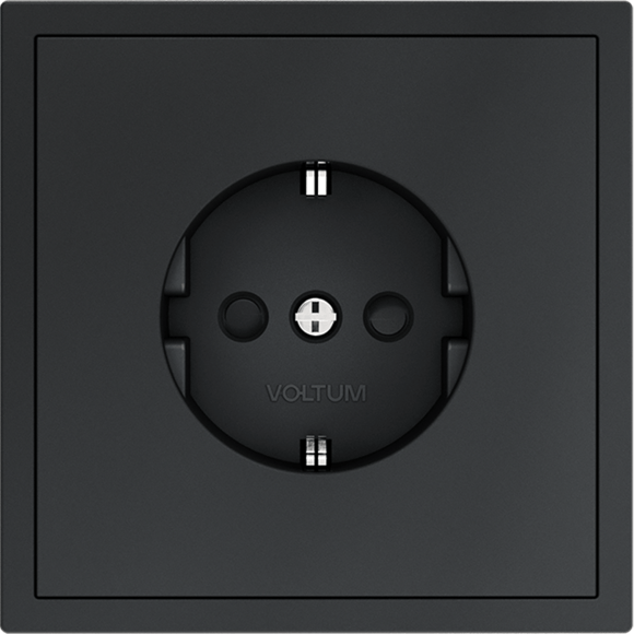 VLS040207 Розетка встраиваемая с заземлением и защитными шторками максимальный ток 16 Ампер (3500 Ватт) графитового цвета VOLTUM S70 (графит)