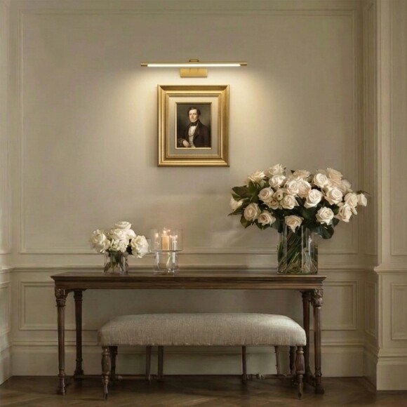 Подсветка для картин Lightstar Noce 201151, LED 9Вт 550Лм CCT переключатель цвет. температуры 3000;4000;6000К, настенный светильник для зеркала, латунь, поворотный с выключателем