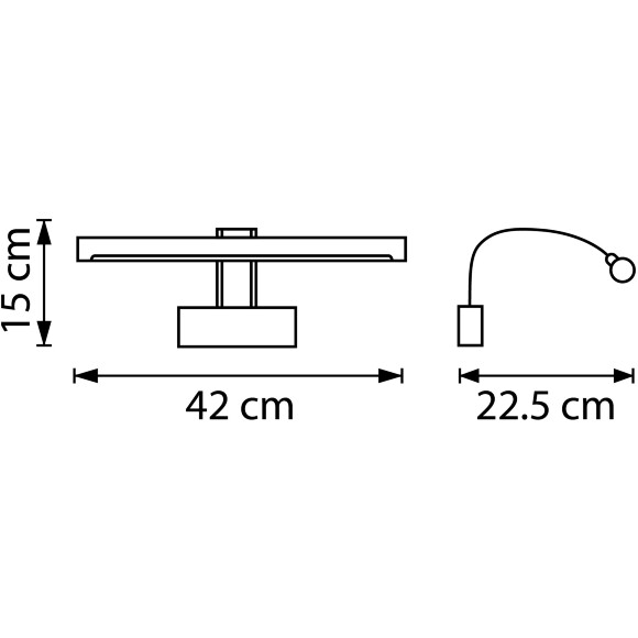 Подсветка для картин Lightstar Noce 201151, LED 9Вт 550Лм CCT переключатель цвет. температуры 3000;4000;6000К, настенный светильник для зеркала, латунь, поворотный с выключателем
