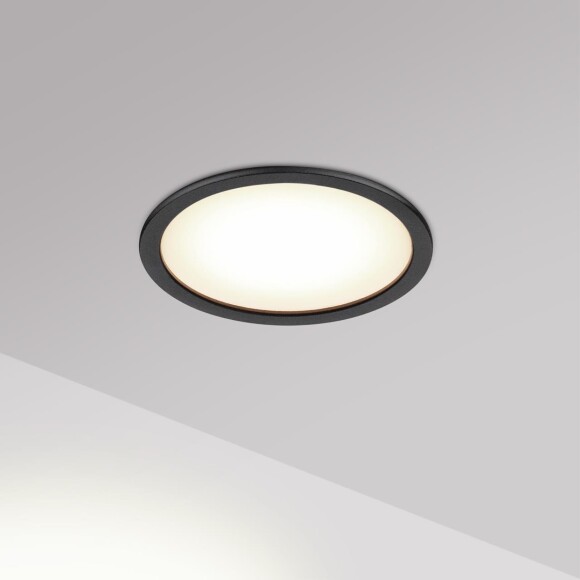 Novotech LANTE 359878 Черный встраиваемый светильник диаметром 81мм, плоский матовый рассеиватель, с CCT переключателем цветовой температуры LED 12Вт 550Лм CRI≥90 100° 3000-4000-6000К IP20 220V (коэффициент пульсации<1%)