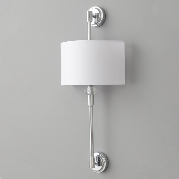 Crystal Lux VINTAGE AP2 CHROME 4140/402 Бра настенное классическое, хром текстиль, лампы 2xE14 40Вт винтажный светильник на стену, без выключателя на корпусе