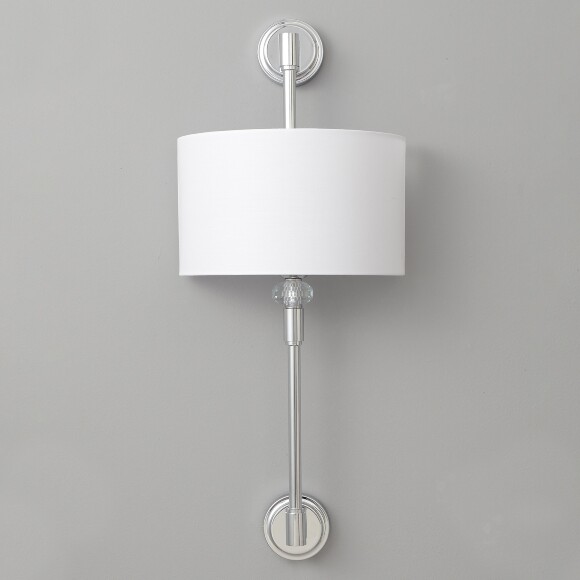 Crystal Lux VINTAGE AP2 CHROME 4140/402 Бра настенное классическое, хром текстиль, лампы 2xE14 40Вт винтажный светильник на стену, без выключателя на корпусе