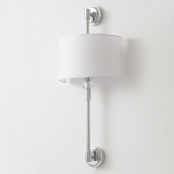 Crystal Lux VINTAGE AP2 CHROME 4140/402 Бра настенное классическое, хром текстиль, лампы 2xE14 40Вт винтажный светильник на стену, без выключателя на корпусе