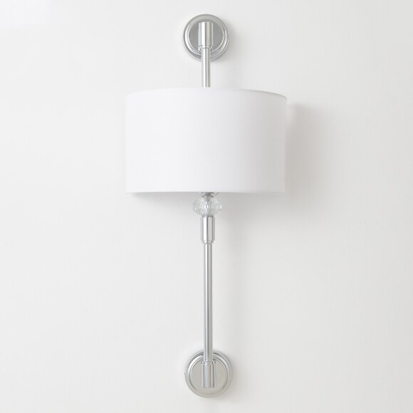 Crystal Lux VINTAGE AP2 CHROME 4140/402 Бра настенное классическое, хром текстиль, лампы 2xE14 40Вт винтажный светильник на стену, без выключателя на корпусе