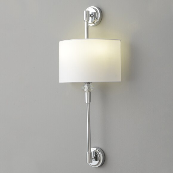 Crystal Lux VINTAGE AP2 CHROME 4140/402 Бра настенное классическое, хром текстиль, лампы 2xE14 40Вт винтажный светильник на стену, без выключателя на корпусе