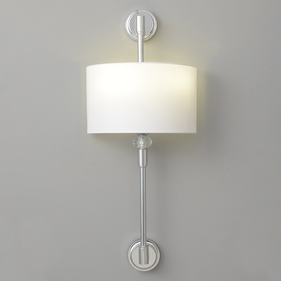 Crystal Lux VINTAGE AP2 CHROME 4140/402 Бра настенное классическое, хром текстиль, лампы 2xE14 40Вт винтажный светильник на стену, без выключателя на корпусе