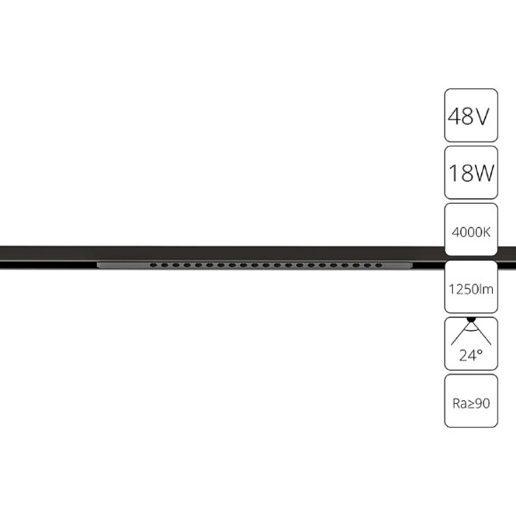 A7267PL-1BK Трековый магнитный светодиодный светильник Arte Lamp Optima CRI90+ 4000К 1250Лм 24° 18Вт