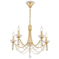 Люстра подвесная Freya FR2009PL-05G Zoe под лампы 5xE14 40W