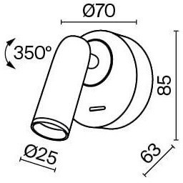 Бра для чтения светодиодное с выключателем Mirax C038WL-L3B3K